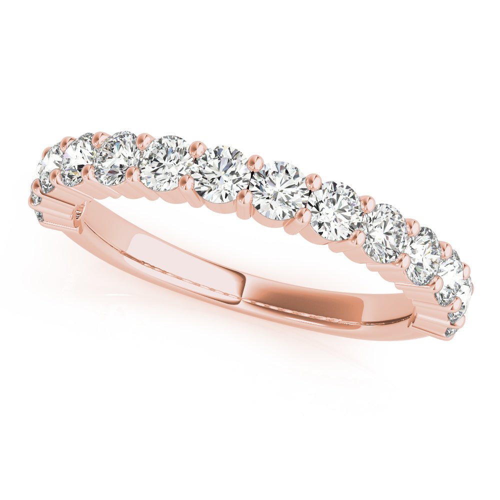 Sophisticated & Stylish Prong Set Round Cut Diamond Pavé Wedding Band - Diamonds By Rothschild