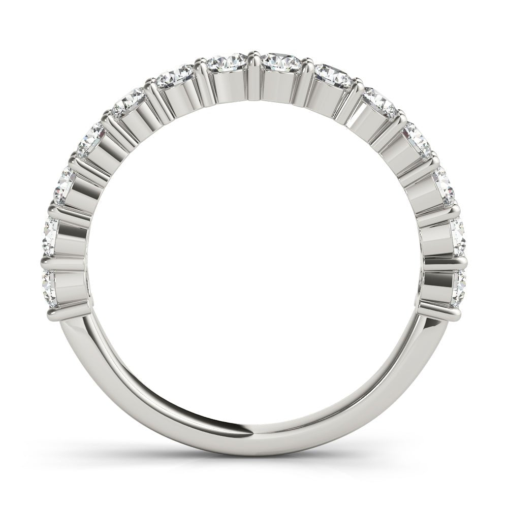 Sophisticated & Stylish Prong Set Round Cut Diamond Pavé Wedding Band - Diamonds By Rothschild