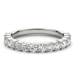 Sophisticated & Stylish Prong Set Round Cut Diamond Pavé Wedding Band - Diamonds By Rothschild