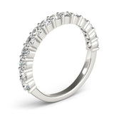 Sophisticated & Stylish Prong Set Round Cut Diamond Pavé Wedding Band - Diamonds By Rothschild
