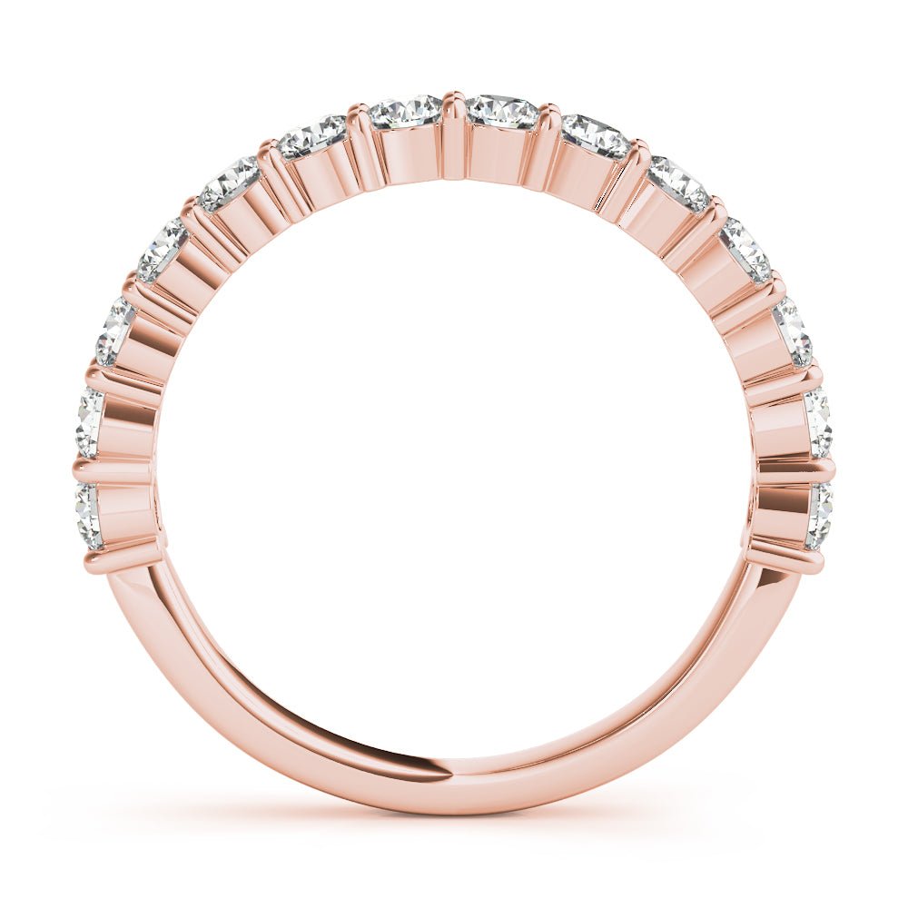 Sophisticated & Stylish Prong Set Round Cut Diamond Pavé Wedding Band - Diamonds By Rothschild