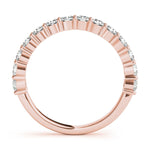 Sophisticated & Stylish Prong Set Round Cut Diamond Pavé Wedding Band - Diamonds By Rothschild