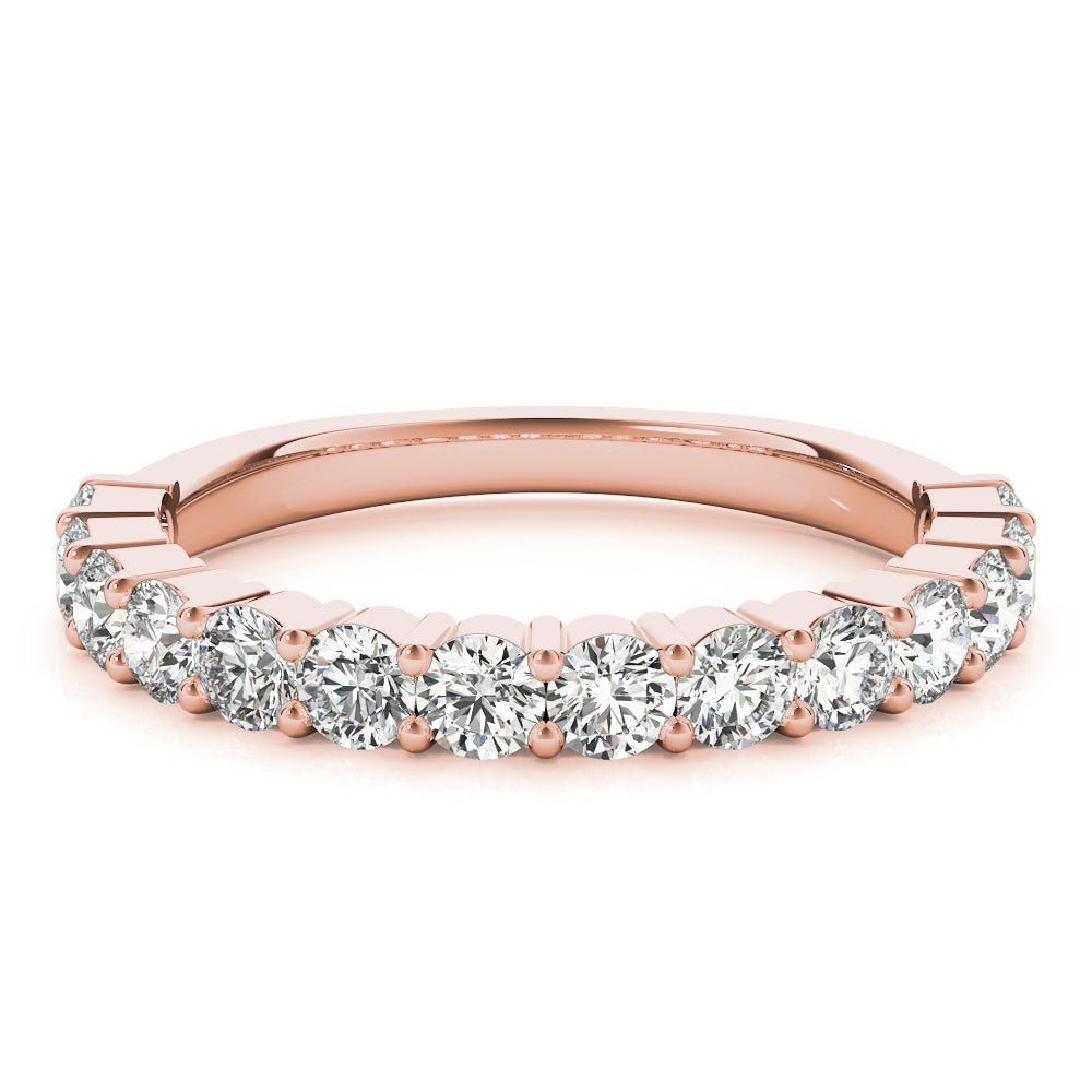 Sophisticated & Stylish Prong Set Round Cut Diamond Pavé Wedding Band - Diamonds By Rothschild