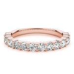 Sophisticated & Stylish Prong Set Round Cut Diamond Pavé Wedding Band - Diamonds By Rothschild