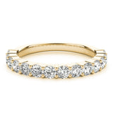 Sophisticated & Stylish Prong Set Round Cut Diamond Pavé Wedding Band - Diamonds By Rothschild