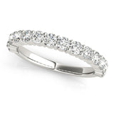 Sophisticated & Stylish Prong Set Round Cut Diamond Pavé Wedding Band - Diamonds By Rothschild