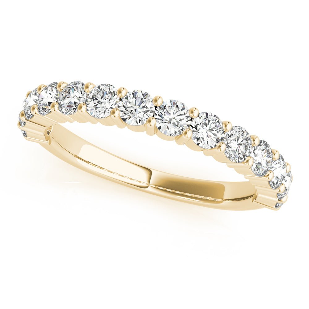 Sophisticated & Stylish Prong Set Round Cut Diamond Pavé Wedding Band - Diamonds By Rothschild