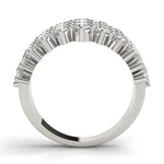 Sparkling & Dazzling 3 Row Prong Set Round Diamond Pavé Wedding Ring - Diamonds By Rothschild