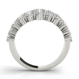 Sparkling & Dazzling 3 Row Prong Set Round Diamond Pavé Wedding Ring - Diamonds By Rothschild