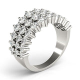 Sparkling & Dazzling 3 Row Prong Set Round Diamond Pavé Wedding Ring - Diamonds By Rothschild