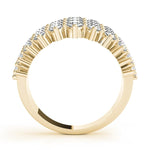Sparkling & Dazzling 3 Row Prong Set Round Diamond Pavé Wedding Ring - Diamonds By Rothschild