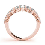 Sparkling & Dazzling 3 Row Prong Set Round Diamond Pavé Wedding Ring - Diamonds By Rothschild