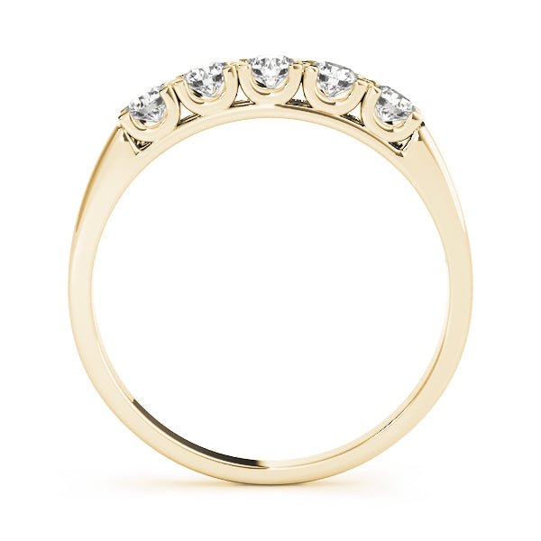 Sparkling & Elegant 5 - Stone Round Diamond Wedding Band - Diamonds By Rothschild