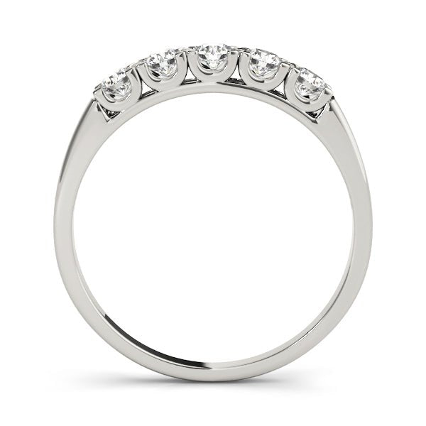 Sparkling & Elegant 5 - Stone Round Diamond Wedding Band - Diamonds By Rothschild