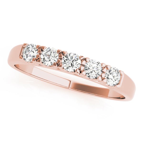 Sparkling & Elegant 5 - Stone Round Diamond Wedding Band - Diamonds By Rothschild