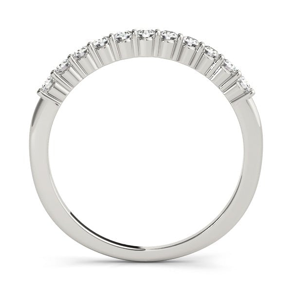 Sparkly Slightly Curved Prong - Set Diamond Pavé Wedding Ring - Diamonds By Rothschild