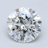 2.5 Carat Round - Natural Diamond - 2.51 - F - SI2 - EX - EX - EX