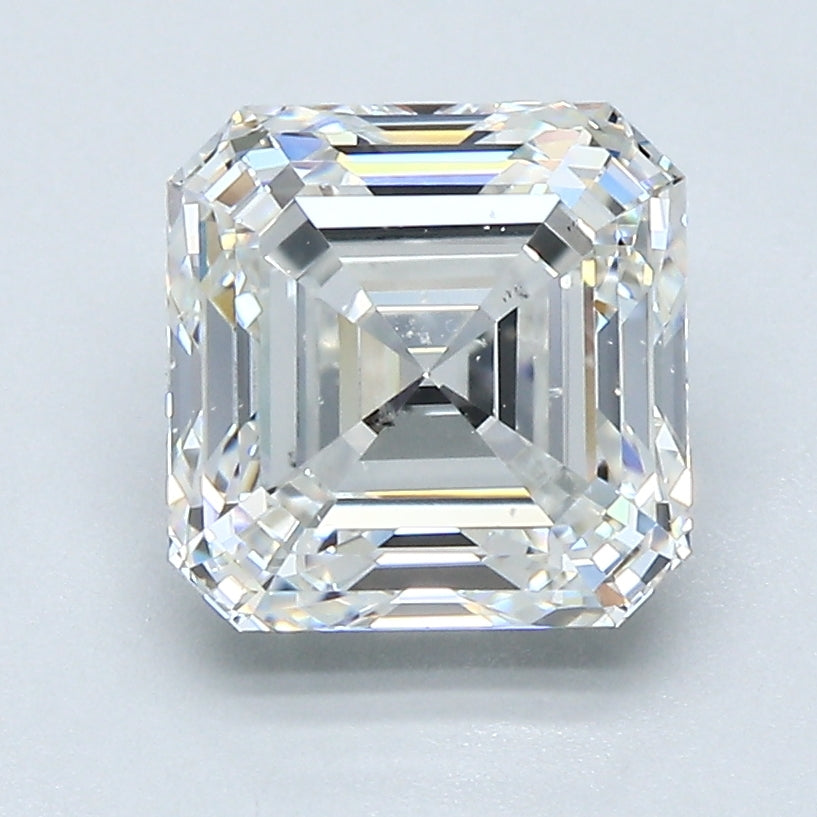 2.5 Carat Asscher Cut Natural Diamond - G SI1 - 2.5ct - EX Cut Grade