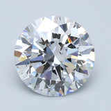 5 Carat Round - Natural Diamond - 5.01 - D - SI2 - EX - EX - EX
