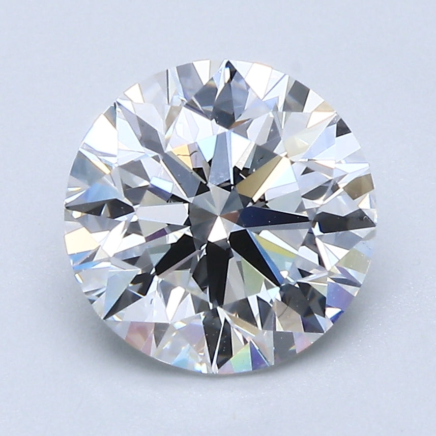 2.5 Carat Round Cut Natural Diamond - F VVS2 - 2.5ct - EX Cut Grade