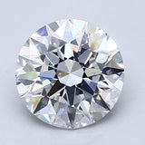 2 Carat Round - Natural Diamond - 2.02 - D - SI1 - EX - EX - EX