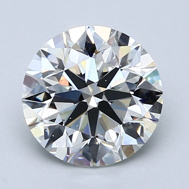 2 Carat Round Cut Natural Diamond - F SI1 - 2.01ct - EX Cut Grade