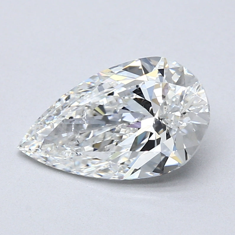 2 Carat Pear Cut Natural Diamond - F SI2 - 2.01ct - EX Cut Grade
