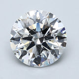 2 Carat Round - Natural Diamond - 2.02 - D - SI2 - EX - EX - EX