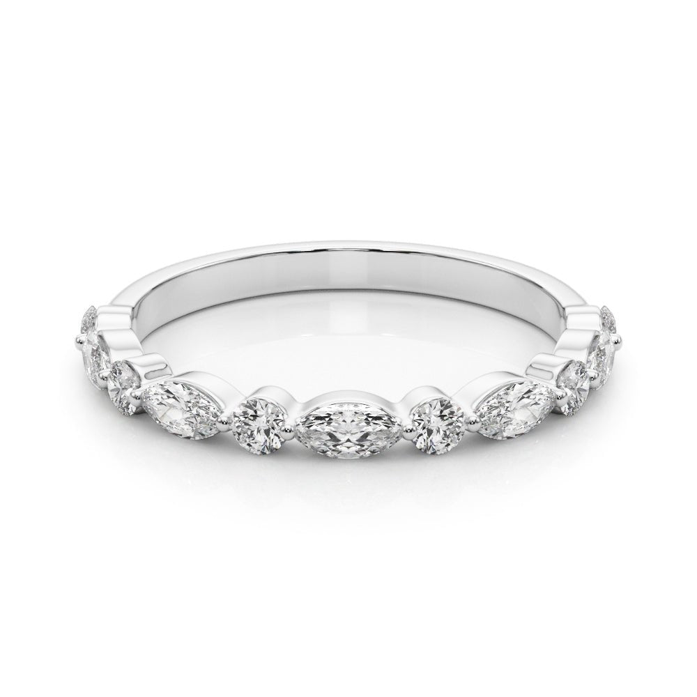 Stunning Round & Marquise Cut Diamond Pavé Wedding Ring - Diamonds By Rothschild