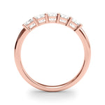 Stylish 5 Stone Shared Prong Emerald Cut Diamond Wedding Ring - Diamonds By Rothschild