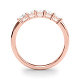 Stylish 5 Stone Shared Prong Emerald Cut Diamond Wedding Ring - Diamonds By Rothschild