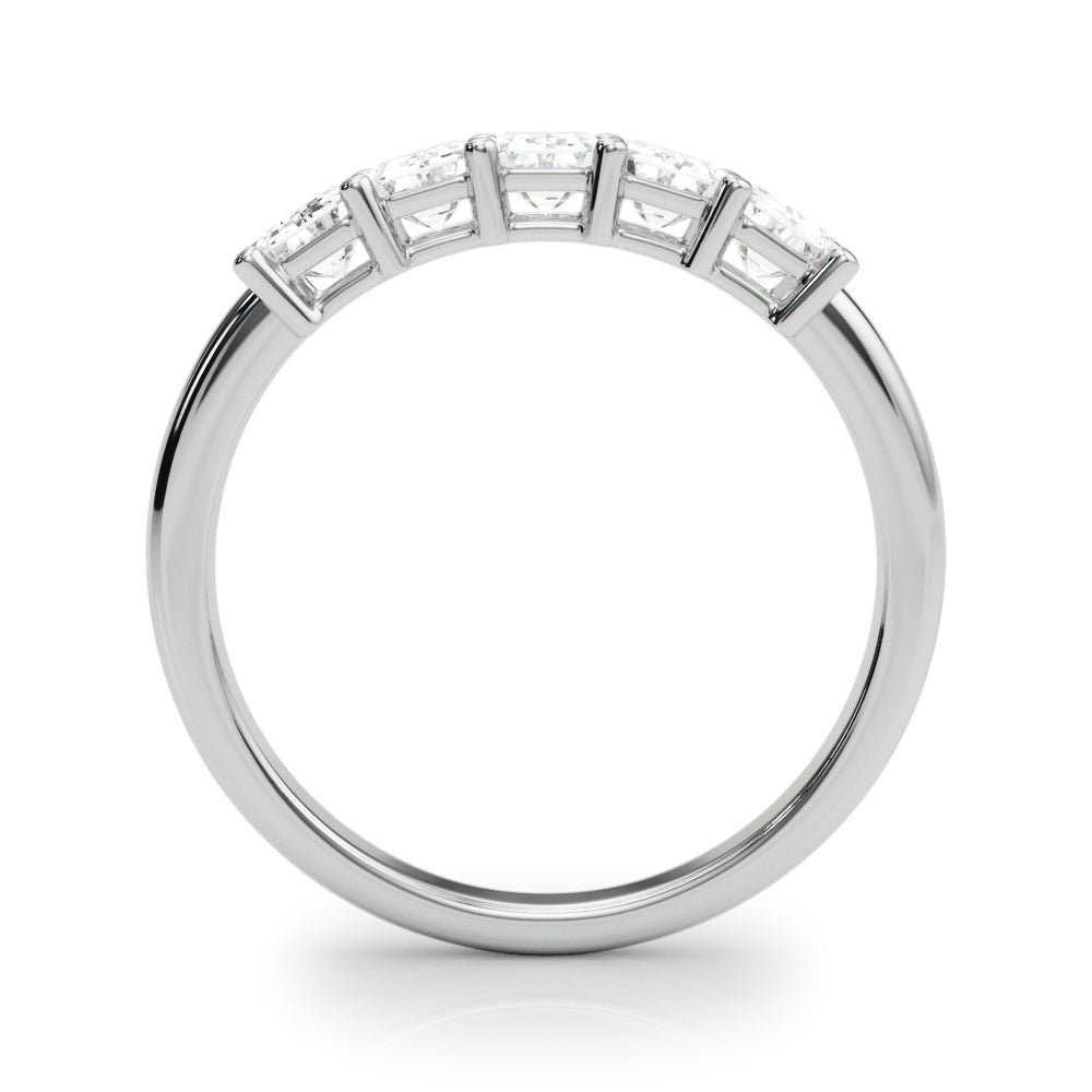 Stylish 5 Stone Shared Prong Emerald Cut Diamond Wedding Ring - Diamonds By Rothschild