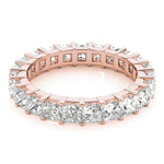 Sublime Square Cut Diamond Prong Set Pavé Eternity Wedding Band - Diamonds By Rothschild