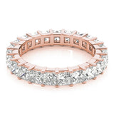 Sublime Square Cut Diamond Prong Set Pavé Eternity Wedding Band - Diamonds By Rothschild