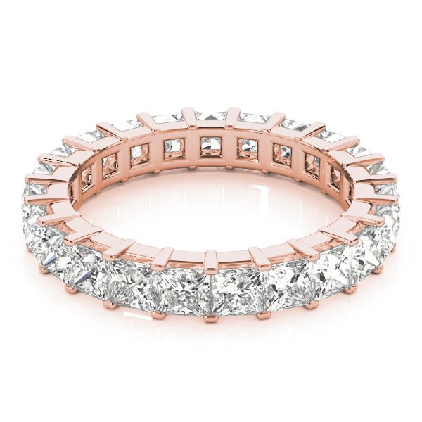 Sublime Square Cut Diamond Prong Set Pavé Eternity Wedding Band - Diamonds By Rothschild