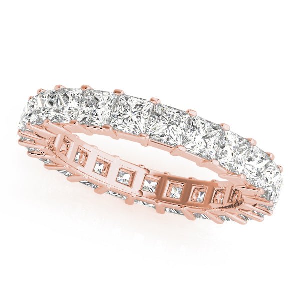 Sublime Square Cut Diamond Prong Set Pavé Eternity Wedding Band - Diamonds By Rothschild