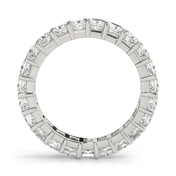 Sublime Square Cut Diamond Prong Set Pavé Eternity Wedding Band - Diamonds By Rothschild