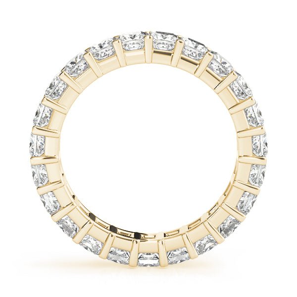Sublime Square Cut Diamond Prong Set Pavé Eternity Wedding Band - Diamonds By Rothschild
