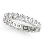 Sublime Square Cut Diamond Prong Set Pavé Eternity Wedding Band - Diamonds By Rothschild