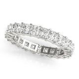 Sublime Square Cut Diamond Prong Set Pavé Eternity Wedding Band - Diamonds By Rothschild