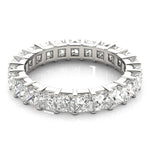 Sublime Square Cut Diamond Prong Set Pavé Eternity Wedding Band - Diamonds By Rothschild