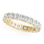 Sublime Square Cut Diamond Prong Set Pavé Eternity Wedding Band - Diamonds By Rothschild