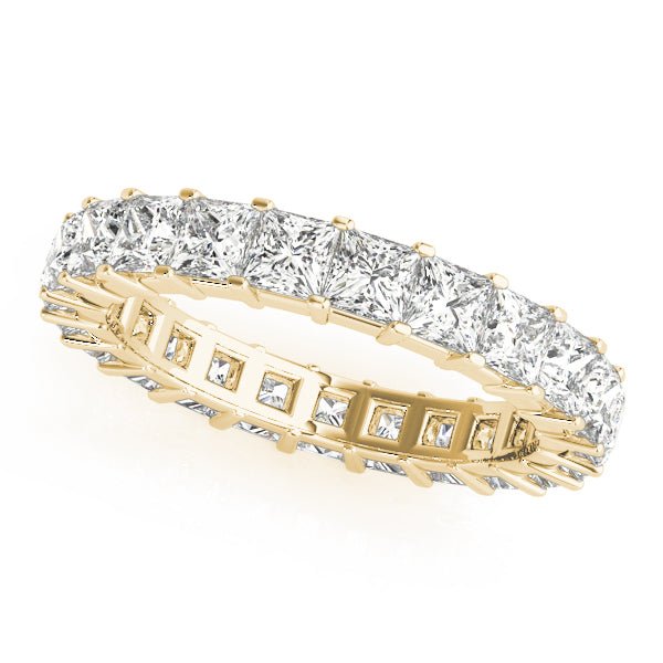 Sublime Square Cut Diamond Prong Set Pavé Eternity Wedding Band - Diamonds By Rothschild