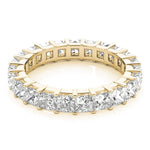 Sublime Square Cut Diamond Prong Set Pavé Eternity Wedding Band - Diamonds By Rothschild