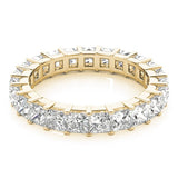 Sublime Square Cut Diamond Prong Set Pavé Eternity Wedding Band - Diamonds By Rothschild