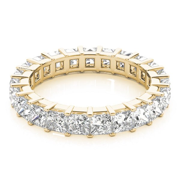 Sublime Square Cut Diamond Prong Set Pavé Eternity Wedding Band - Diamonds By Rothschild