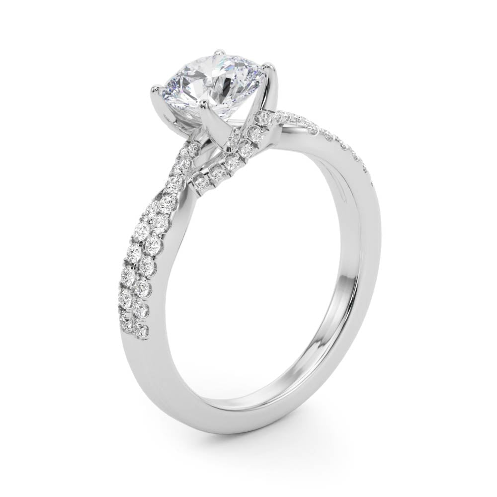 Twisted Multi - Row Pavé Shank Engagement Ring - Diamonds By Rothschild