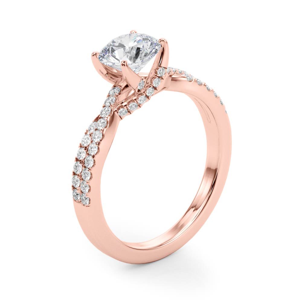 Twisted Multi - Row Pavé Shank Engagement Ring - Diamonds By Rothschild