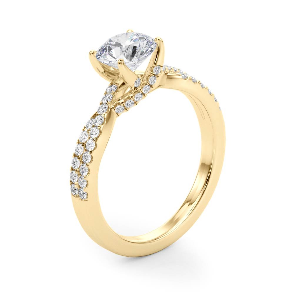 Twisted Multi - Row Pavé Shank Engagement Ring - Diamonds By Rothschild
