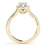 Twisted Pavé Shank Round Center Halo Engagement Ring - Diamonds By Rothschild